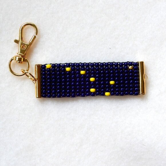 Alaska state flag Big Dipper North Star bead keychain bag charm, handmade - Picture 1 of 3